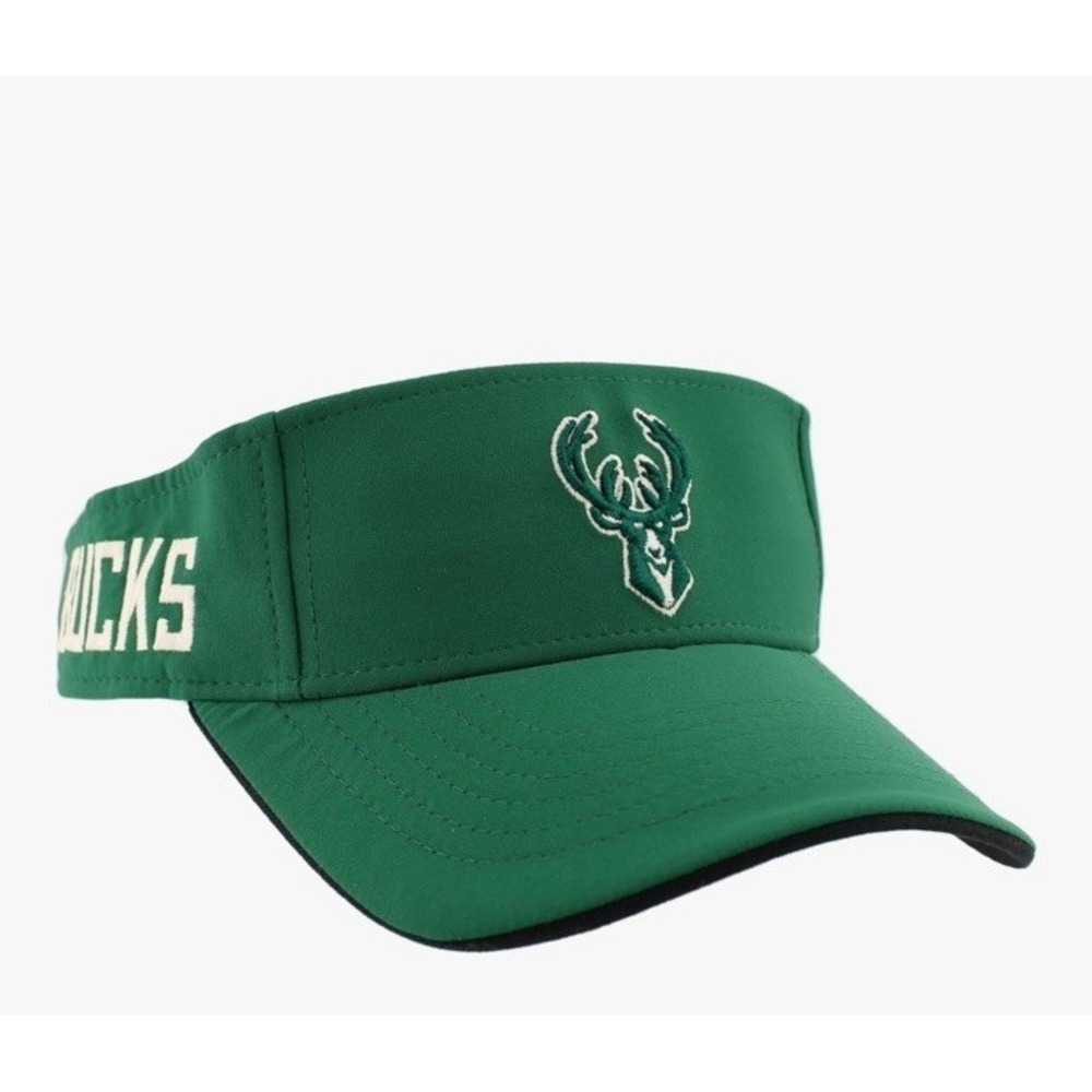 ZHATS Officially Licensed NBA‎ MILWAUKEE BUCKS Green Strapback Visor NWT